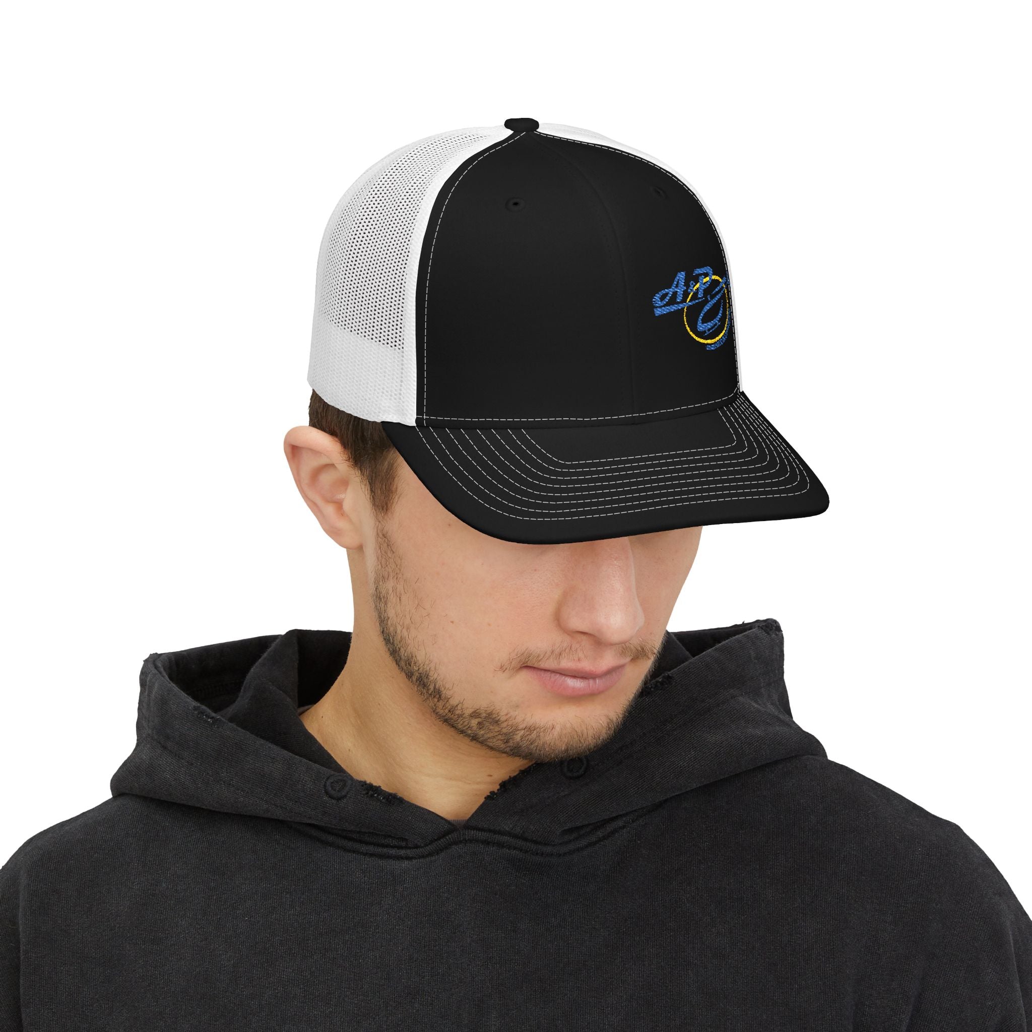 Trucker Cap with Blue & Yellow Embroidered Logo
