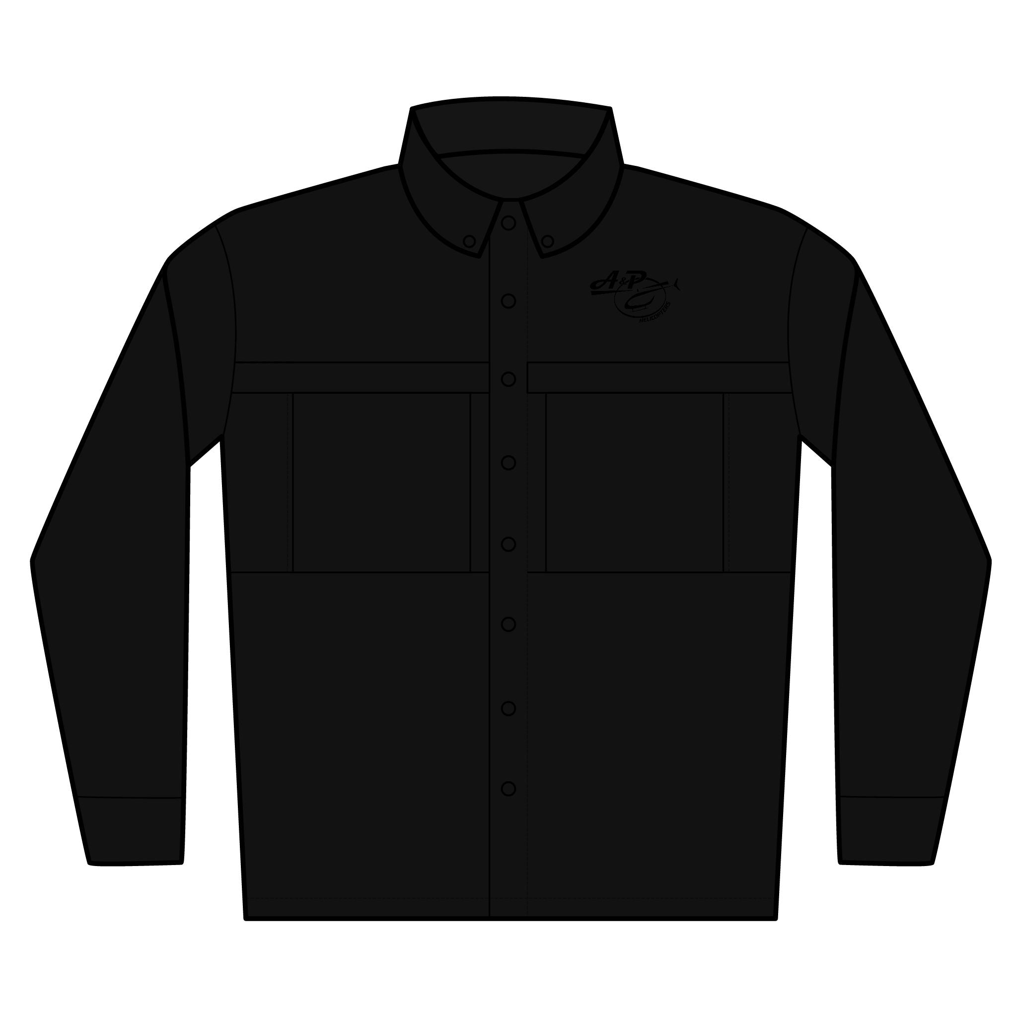 Embroidered Men’s Long Sleeve UV Button-Up Shirt — Lightweight Sun Protection Work Shirt