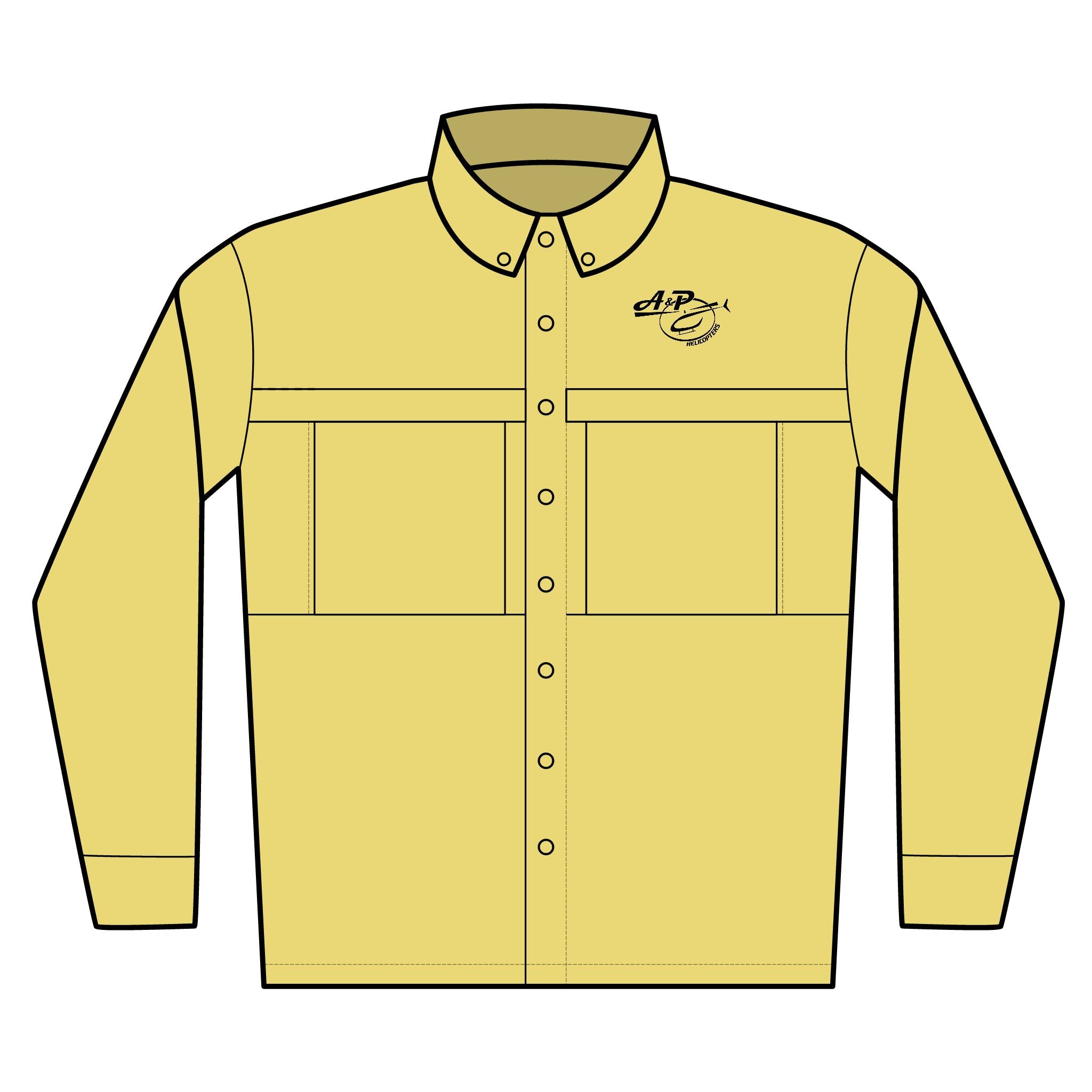 Embroidered Men’s Long Sleeve UV Button-Up Shirt — Lightweight Sun Protection Work Shirt