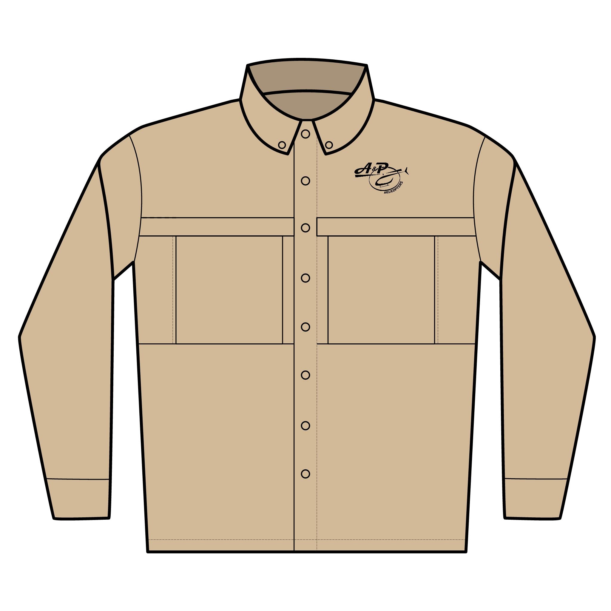 Embroidered Men’s Long Sleeve UV Button-Up Shirt — Lightweight Sun Protection Work Shirt
