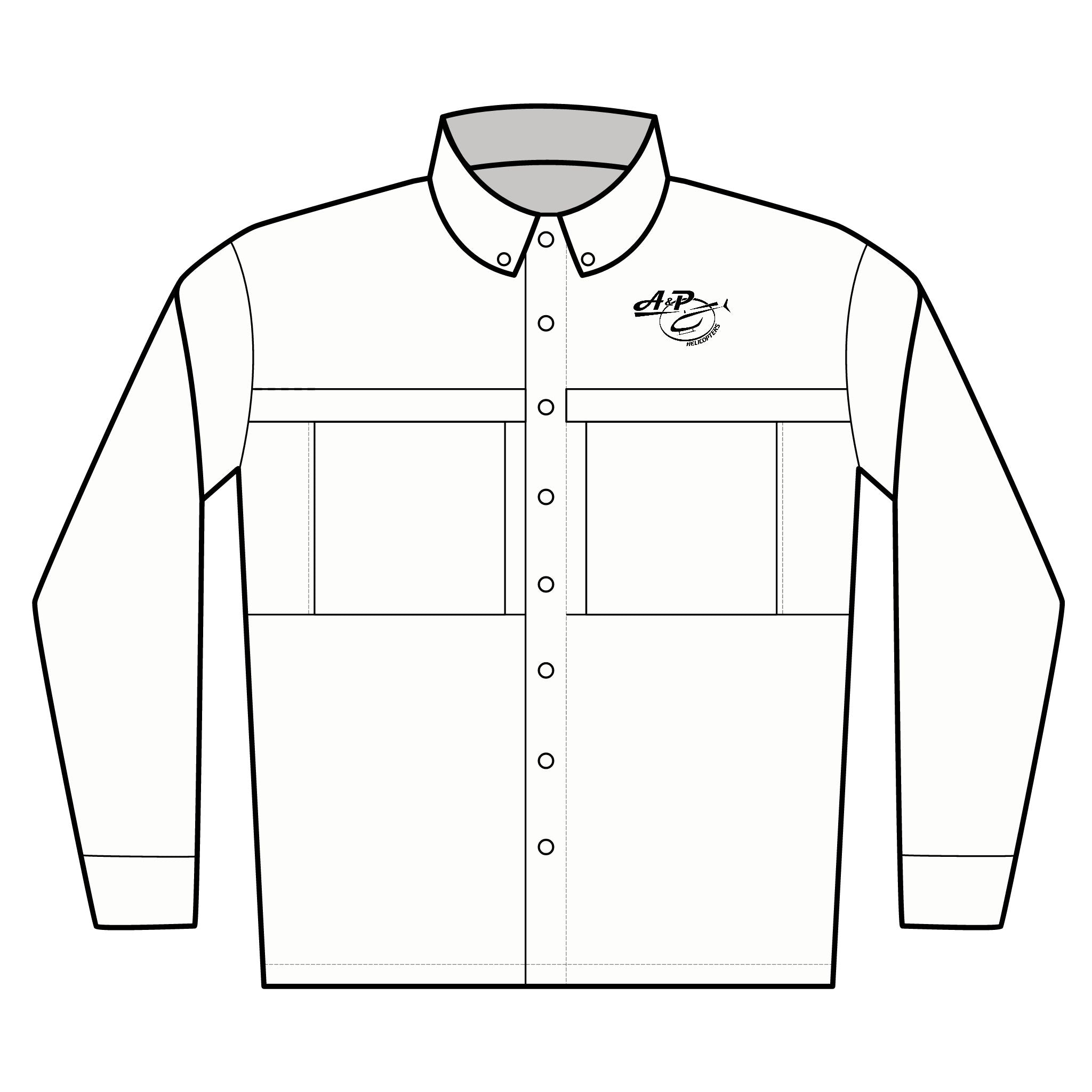 Embroidered Men’s Long Sleeve UV Button-Up Shirt — Lightweight Sun Protection Work Shirt