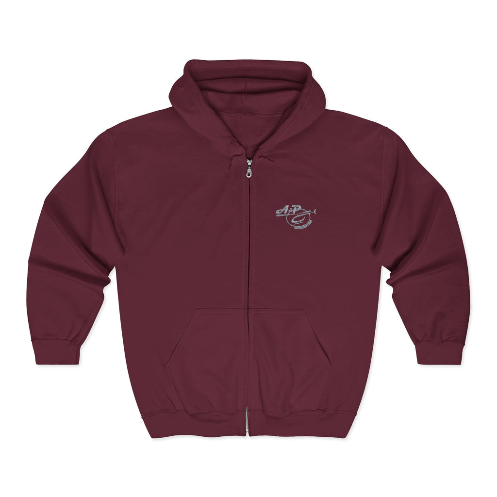 Zip Hoodie with Small A&P Logo - Casual Unisex Full-Zip Sweatshirt – A ...