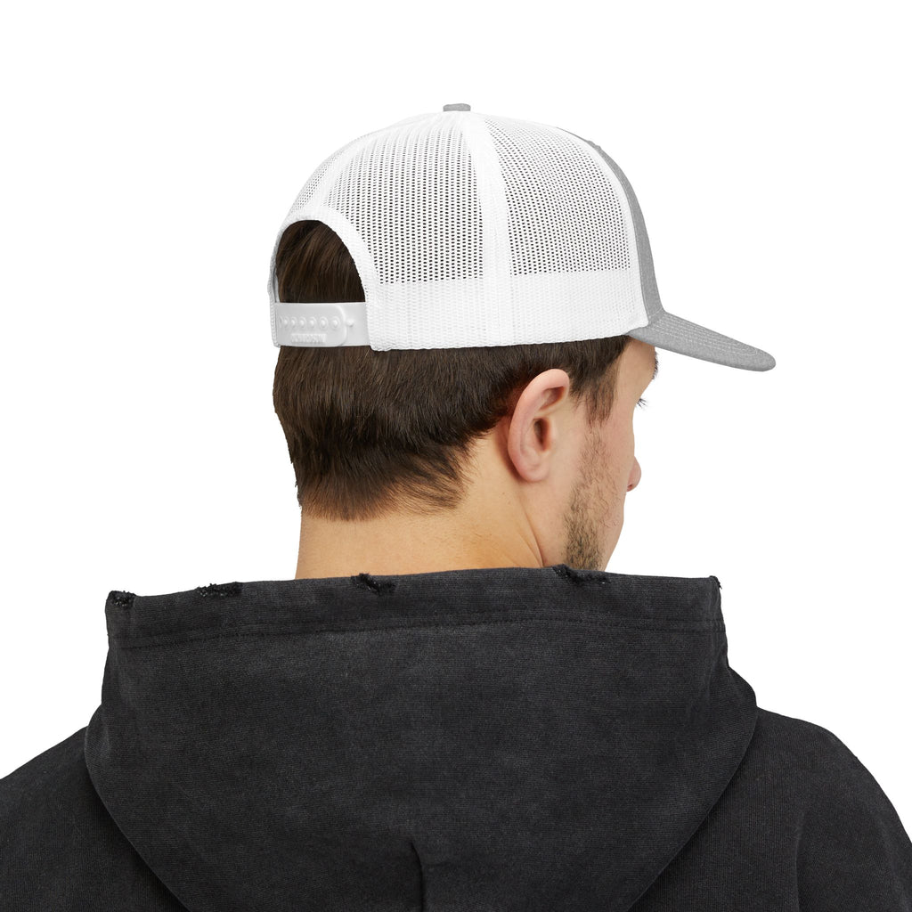 Trucker Cap with Dark Gray Embroidered Logo