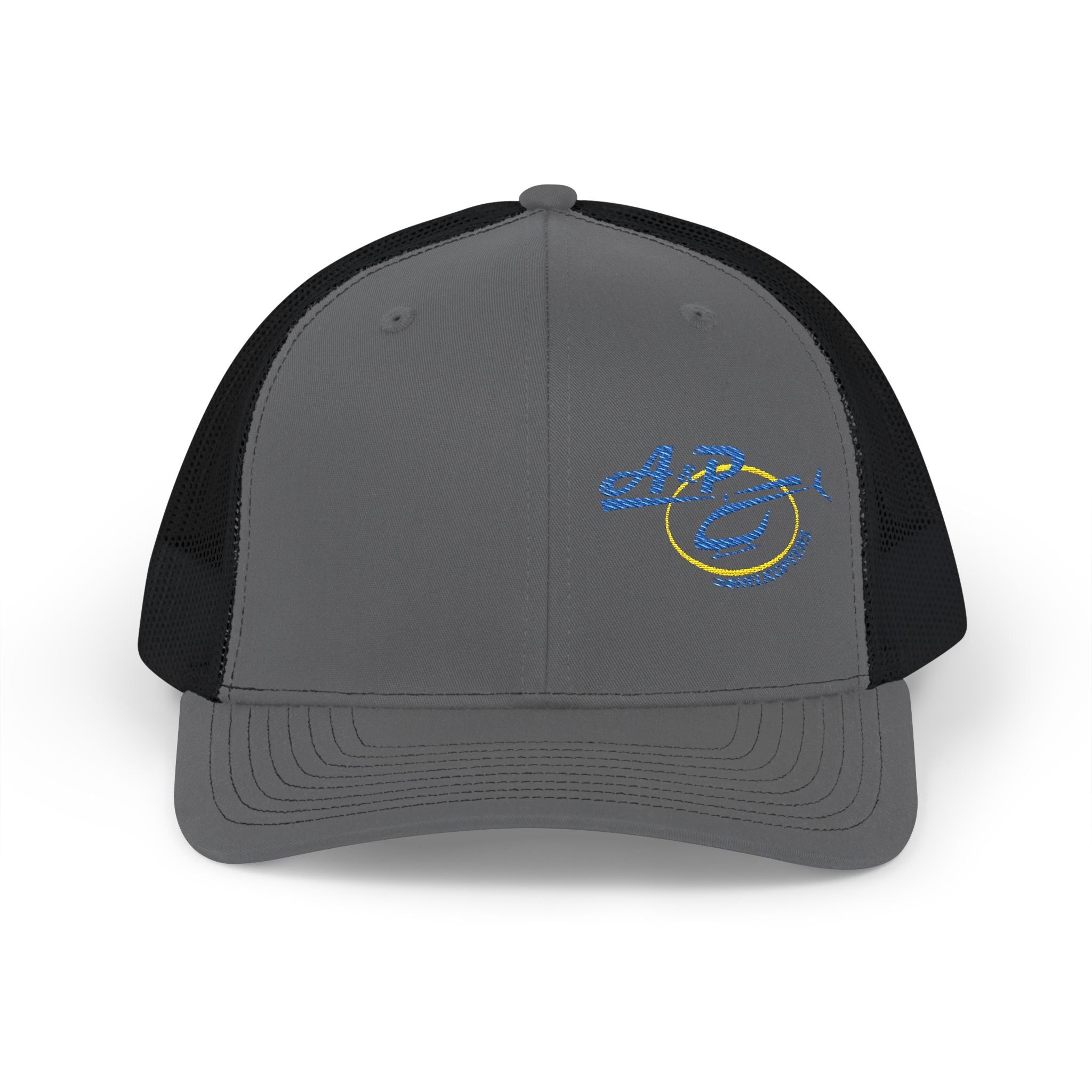 Trucker Cap with Blue & Yellow Embroidered Logo