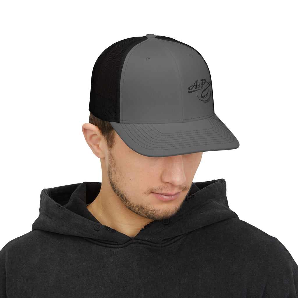 Trucker Cap with Dark Gray Embroidered Logo