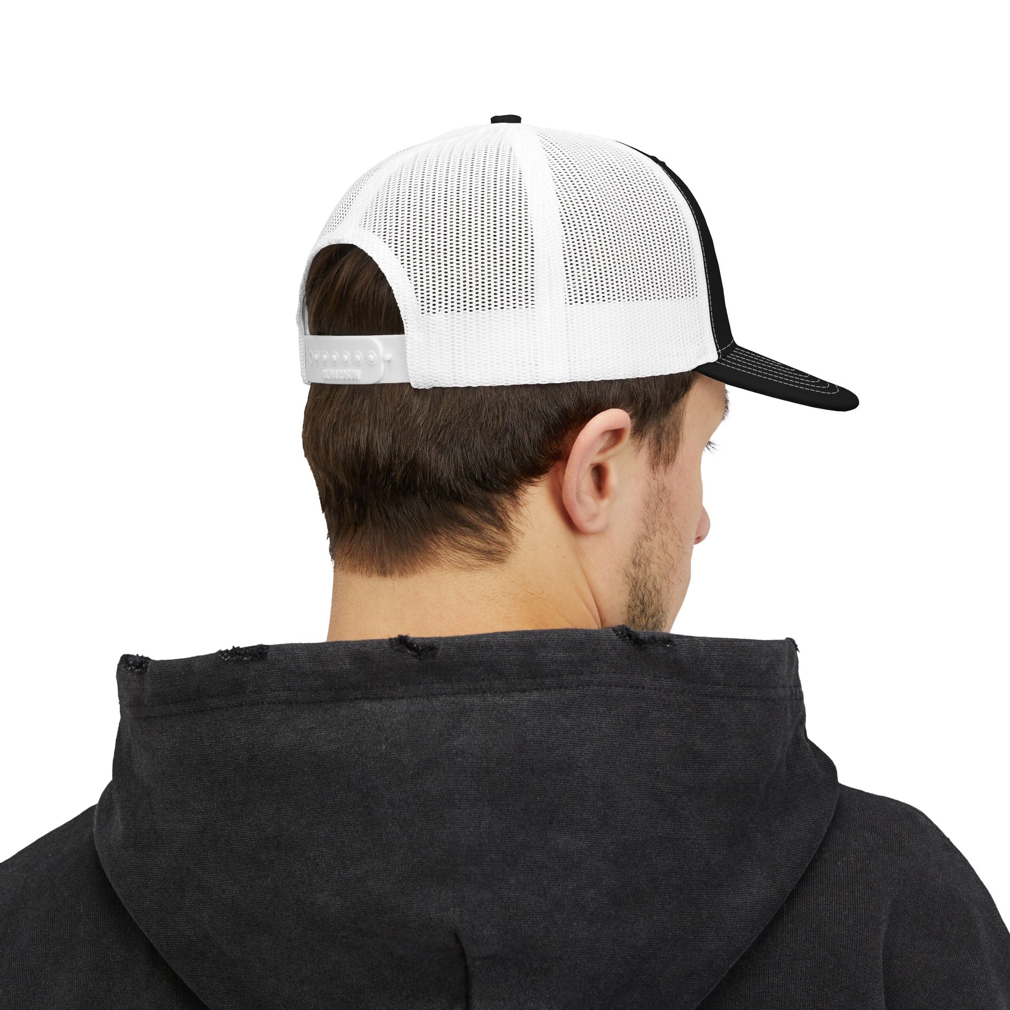 Trucker Cap with Dark Gray Embroidered Logo