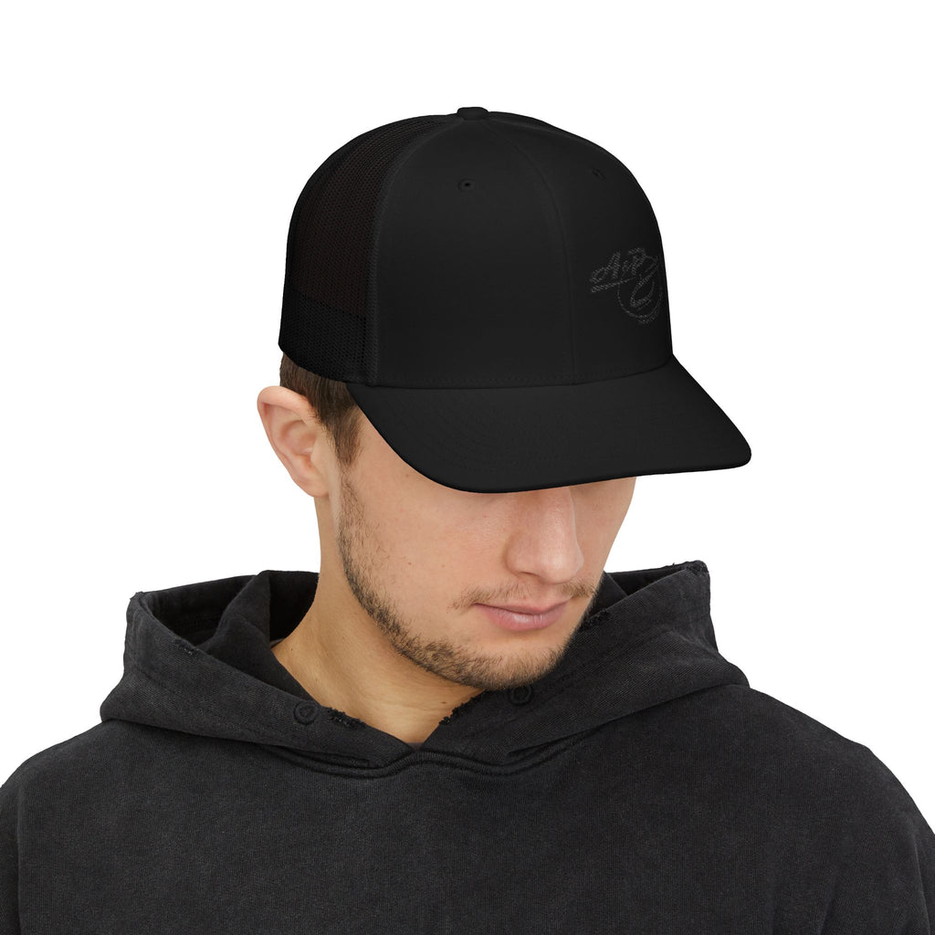 Trucker Cap with Dark Gray Embroidered Logo
