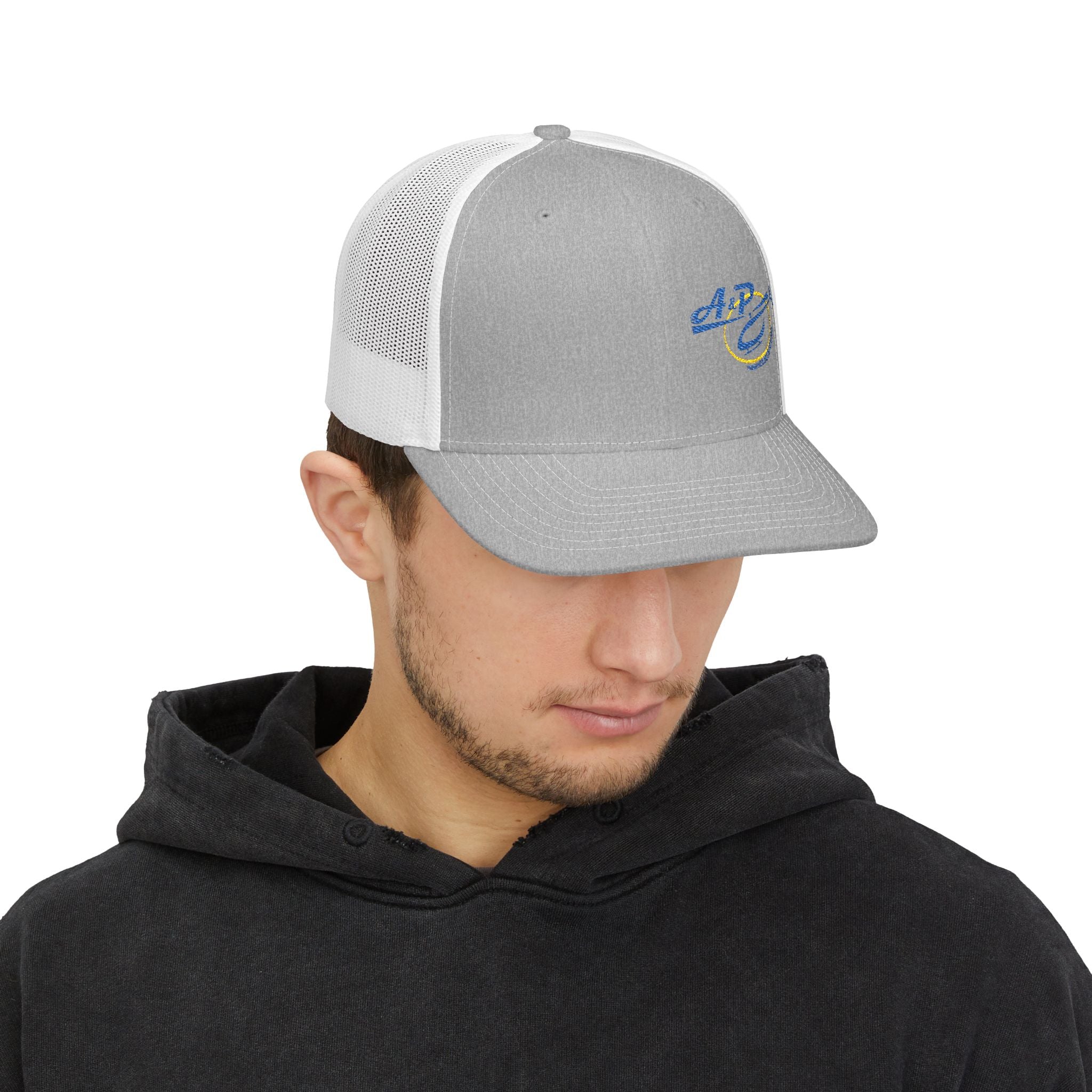 Trucker Cap with Blue & Yellow Embroidered Logo
